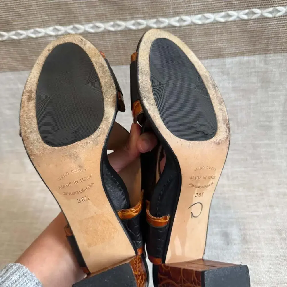 Anyi Lu Women's Black and Brown Sandals